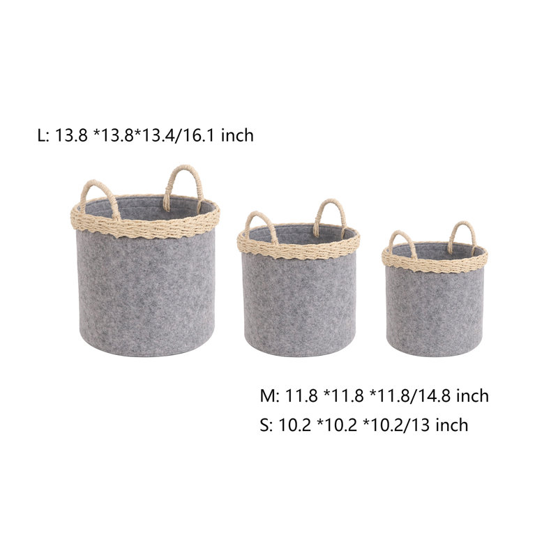 Panier de rangement décoratif moderne avec poignées Bungalow Rose