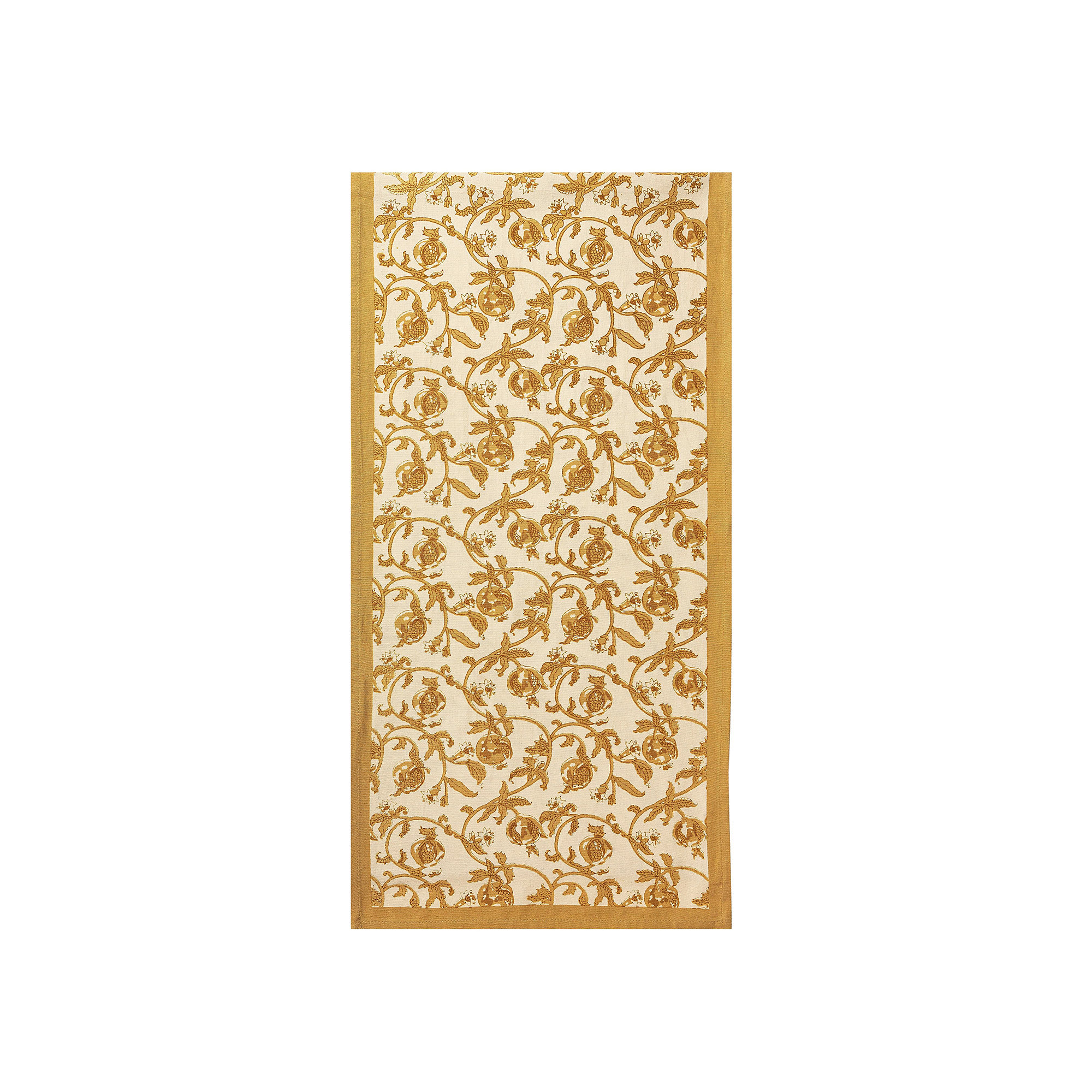 Brona Floral Table Runnner, 90" L x 16" W, Mustard/White