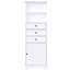 3 armoires de rangement blanches avec tablettes réglables pour un décor de style industriel