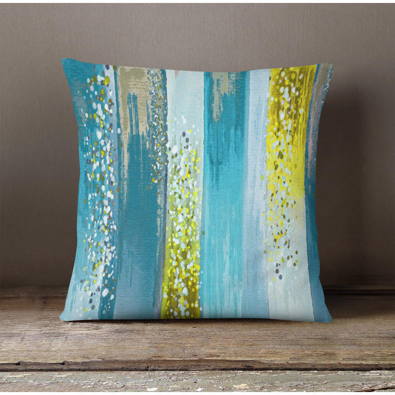 Throw Pillow With Insert, Blue Striped/Abstract 3, 20"H x 20"W