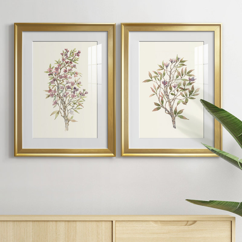 «Twig Study I», reproduction encadrée de qualité supérieure, prête à être accrochée, Cadre doré, H 42,5 po x l 61 po x P 1 po