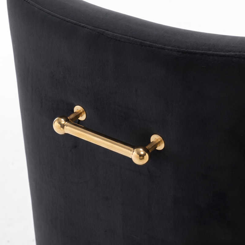 Ankitha 19.7'' H Velvet Upholstered Side Chair, Black