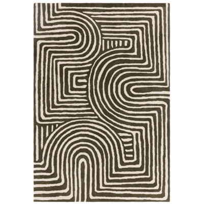 Gina Rectangle Geometric Wool Hand Tufted Dhurrie