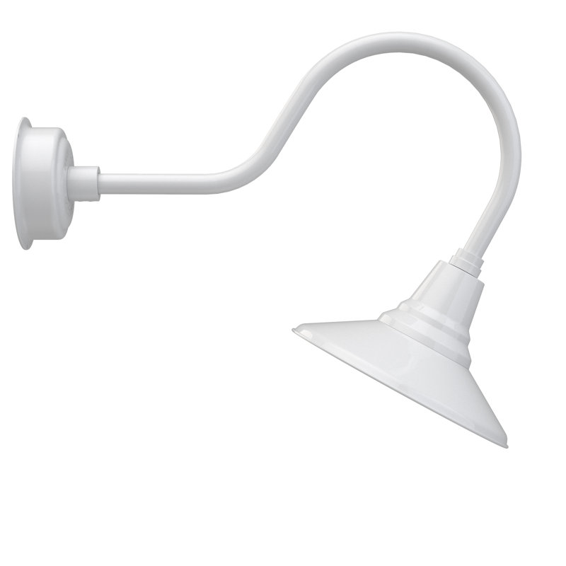 Luminaire de grange d’extérieur à del Albali, H 8po x l 12 po x P 12 po, Blanc