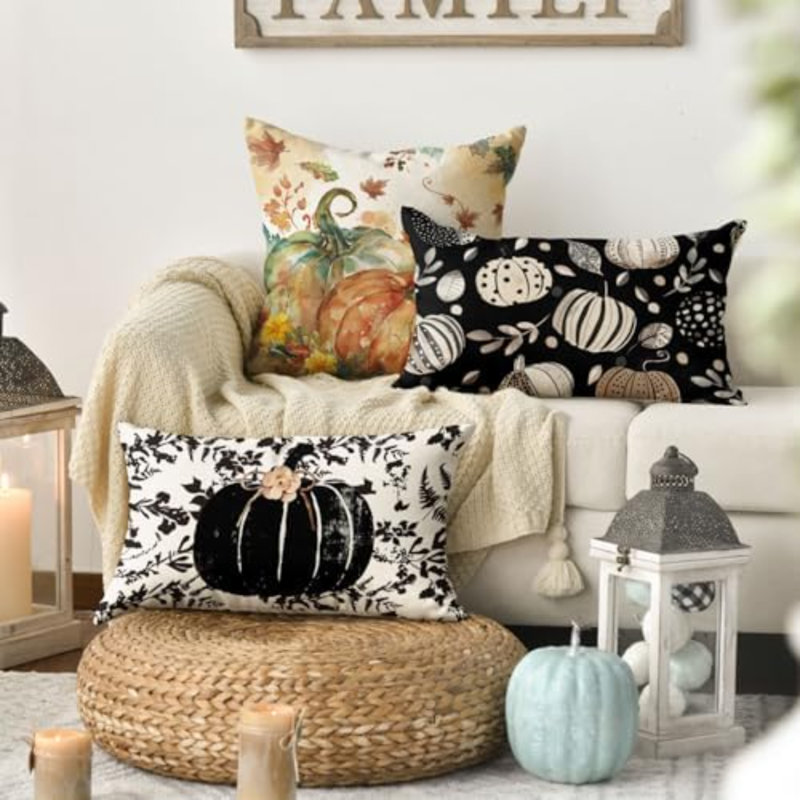 Housses de coussin d'automne 16 x 16 po, Rectangle 12"H x 20"W