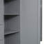 Structure de lit mezzanine pleine grandeur en bois massif gris doux, lit de rangement contemporain compact pour les petites chambres