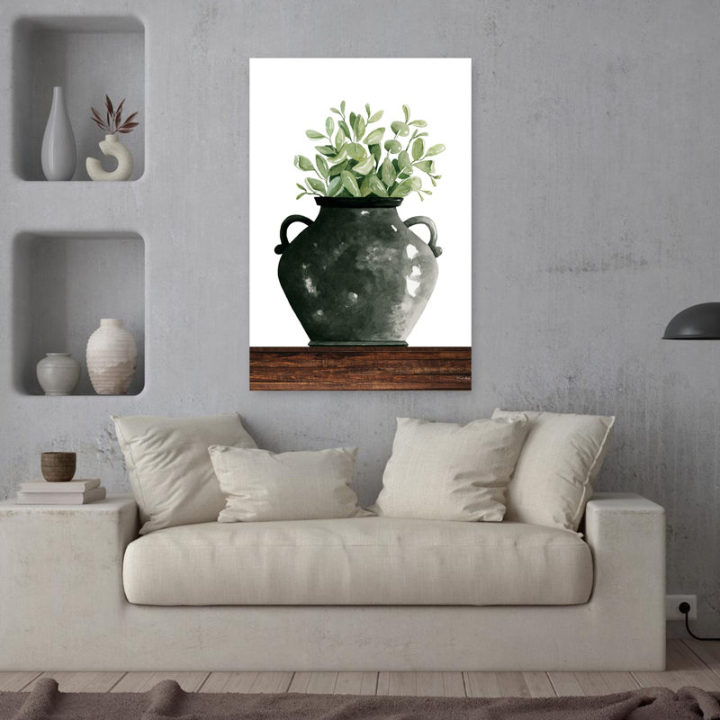 Art contemporain abstrait pot noir, H 36 po x l 24 po