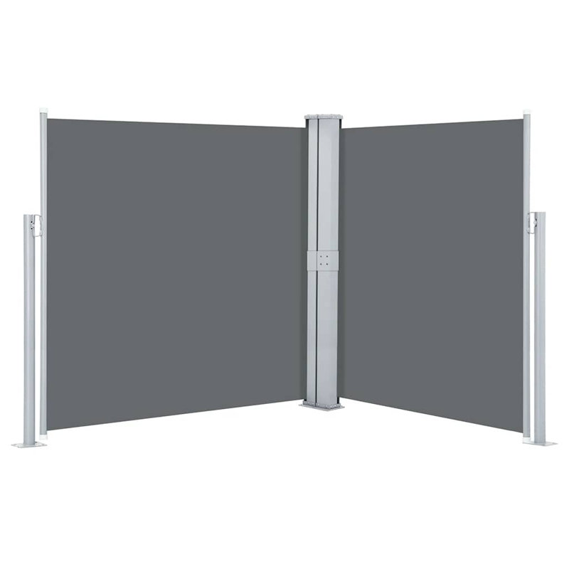 Paravent rétractable avec auvent pliant, Anthracite, H 55,1 po x l 236,22 po