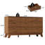 Ensemble de chambre à coucher 3 pièces, commode double cannelée à 9 tiroirs de 57 po de largeur et deux tables de chevet à 3 tiroirs-903795028