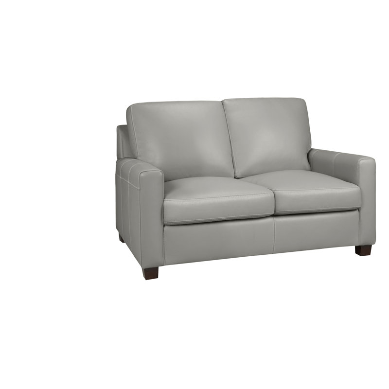 Canapé Anum, Cuir gris nuage, H 36 po x l 54 po x P 37 po