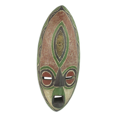 Masque en bois africain spirituel harvest yorouba