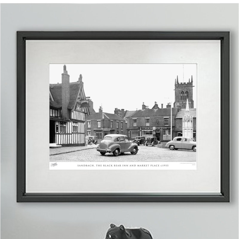 Sandbach, The Black Bear Inn And Market Place C1955 - Single Picture Frame Print, 60cm H x 80cm W x 2.3cm D