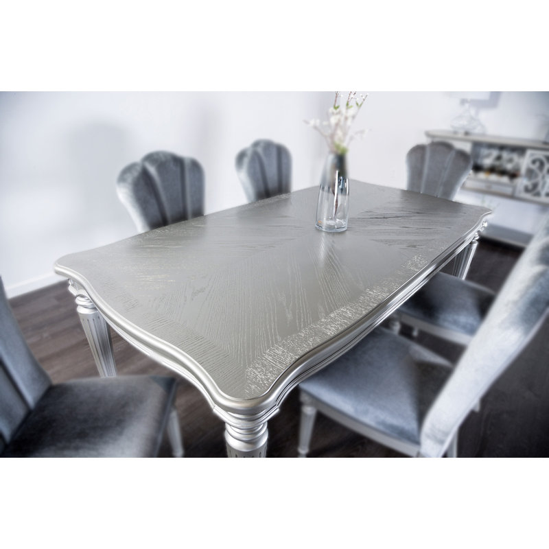 Table de salle à manger l 83,6 po Glam, argent, Argent argent