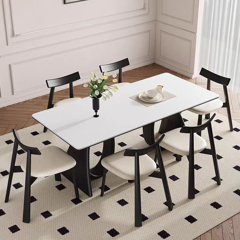 Ensemble de table à manger et de chaises de style rétro français, H 29,52 po x L 70,86 po x l 31,49 po