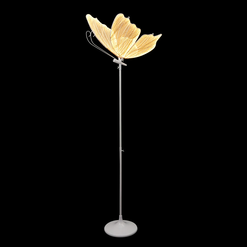 2Pcs Élégante lampe sur pied papillon à DEL pour décoration de mariage romantique et créative Lumière dorée pour le mariage de Noël