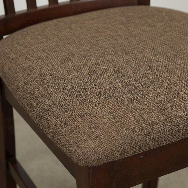 Dining Room Chairs Fabric Seat Set Of 4, Mahogany Finish, Modern Design, Durable Solid Wood Frame, Linen Upholstery, Stylish Legs