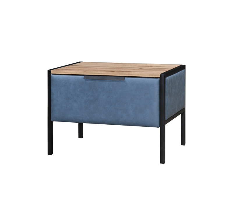 Myree 59cm W Iron Bedside Table, Blue