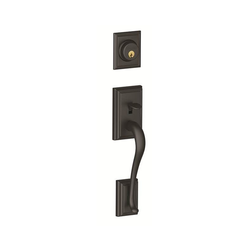 Addison Handleset with Deadbolt and Accent Door and Rosette, Yes, Left , Matte Black