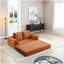 Canapé-lit convertible 2 en 1 pliant, canapé-lit en velours côtelé moderne avec 2 * coussins, causeuse futon rembourrée et désossée avec lit escamotable, canapé modulaire pliant pour le salon orange-381683092