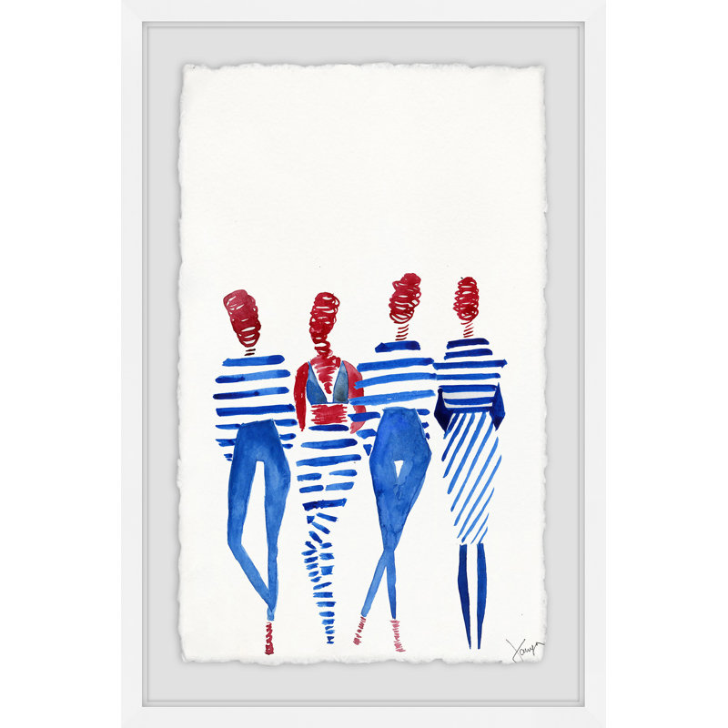 «Blue Stripes» - impression encadrée, H 12 po x l 8 po x P 1,5 po