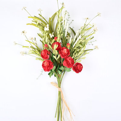 Arrangement de fleurs artificielles roses à longues tiges pour vase