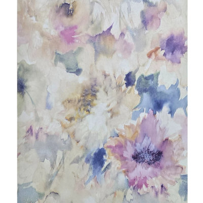 Papier peint fleurs aquarelles pastel