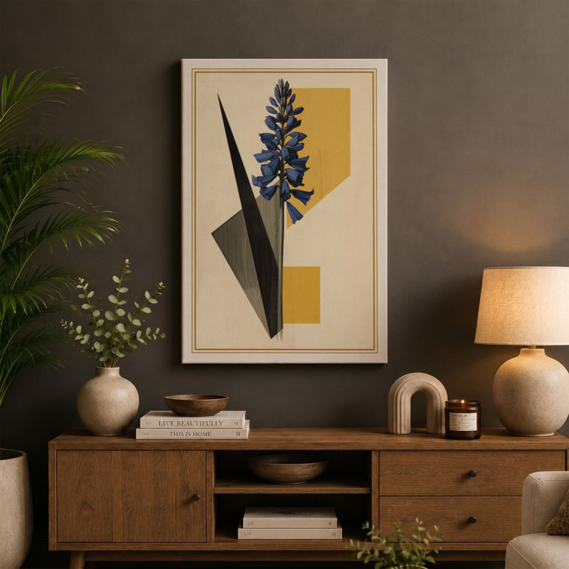 Study in Tan Botanical - Wrapped Canvas, 18x12 - 45.7 x 30.5 cm, Taupe Border