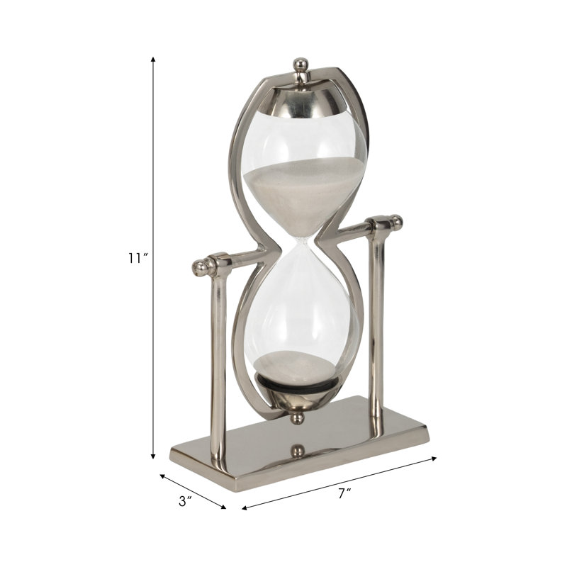 11"H Metal Sandtimer, Silver
