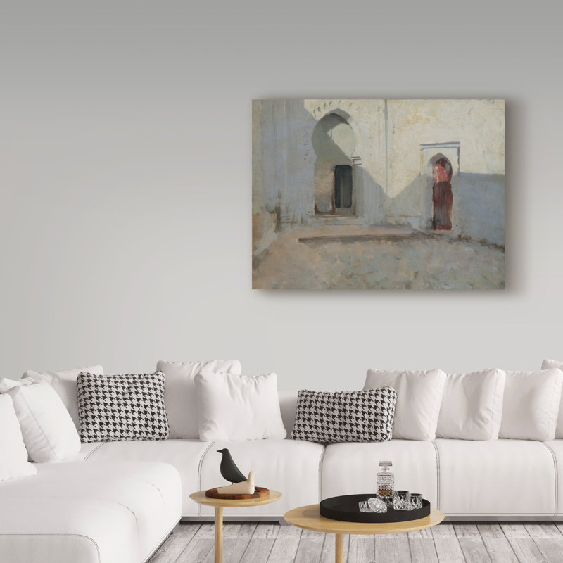 «John Singer Sargent Courtyard Tetuan Morocco» par John Singer Sargent, reproduction sur toile, H 24 po x l 32 po x P 2 po