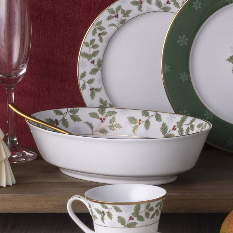 Noritake Holly and Berry Gold Vegetable Bowl, 9-3/4", 32 OZ.