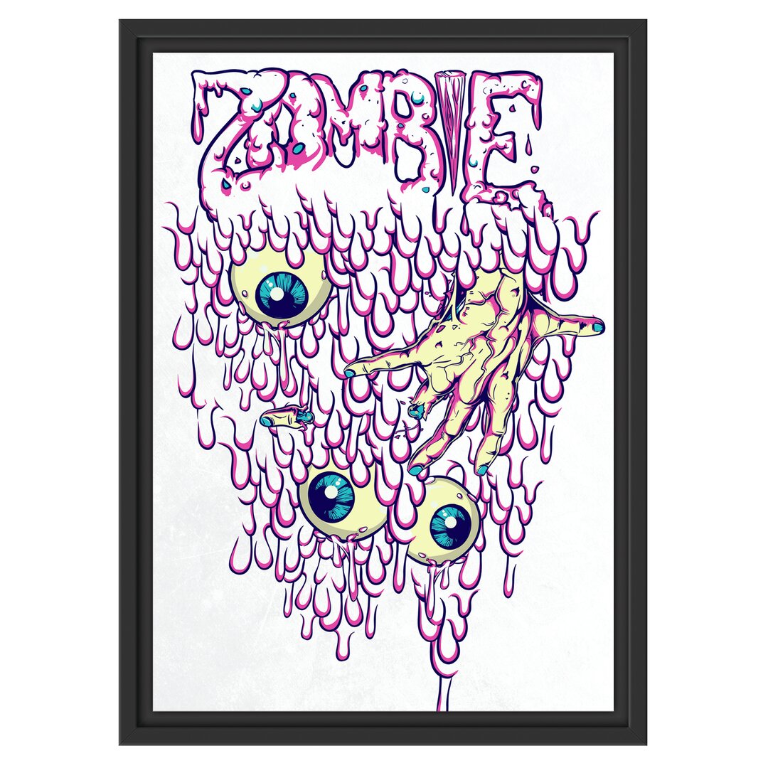 Gerahmtes Wandbild Zombie-Eyes white