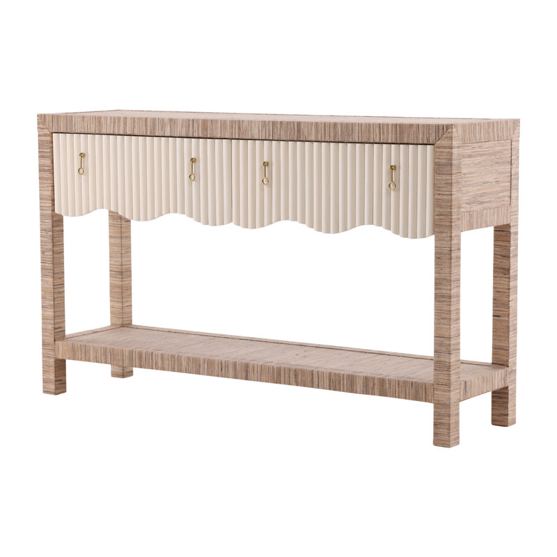  Abrams Mahogany & Gold Console Table, Brown