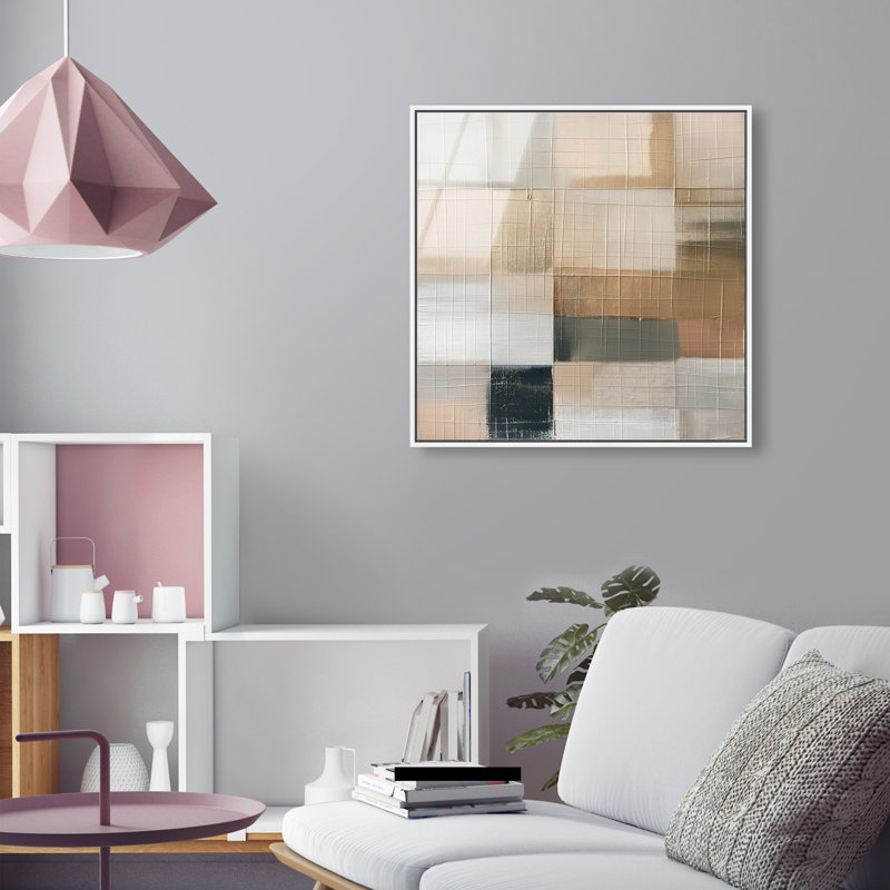 Boxed in Ebony II High-Gloss Frameless Acrylic Glass Wall Art Abstract Print by Oliver Gal, Ready to Hang, 12 x 12