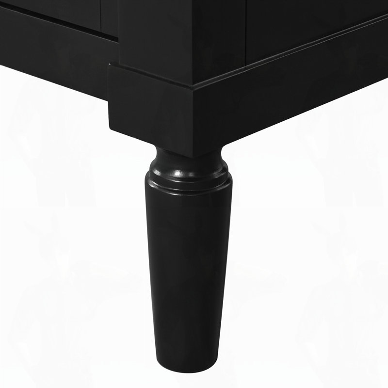 Meuble-lavabo simple avec grandes tablettes de rangement, Noir