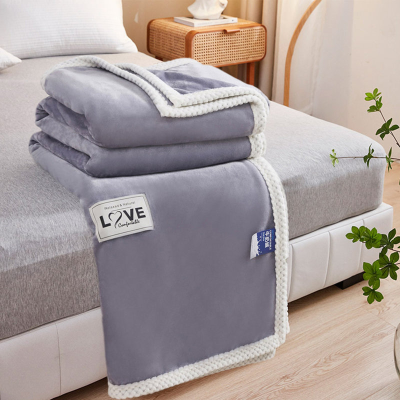 Couverture à haute densité en flanelle pour climatiseur Kondieu, Gray