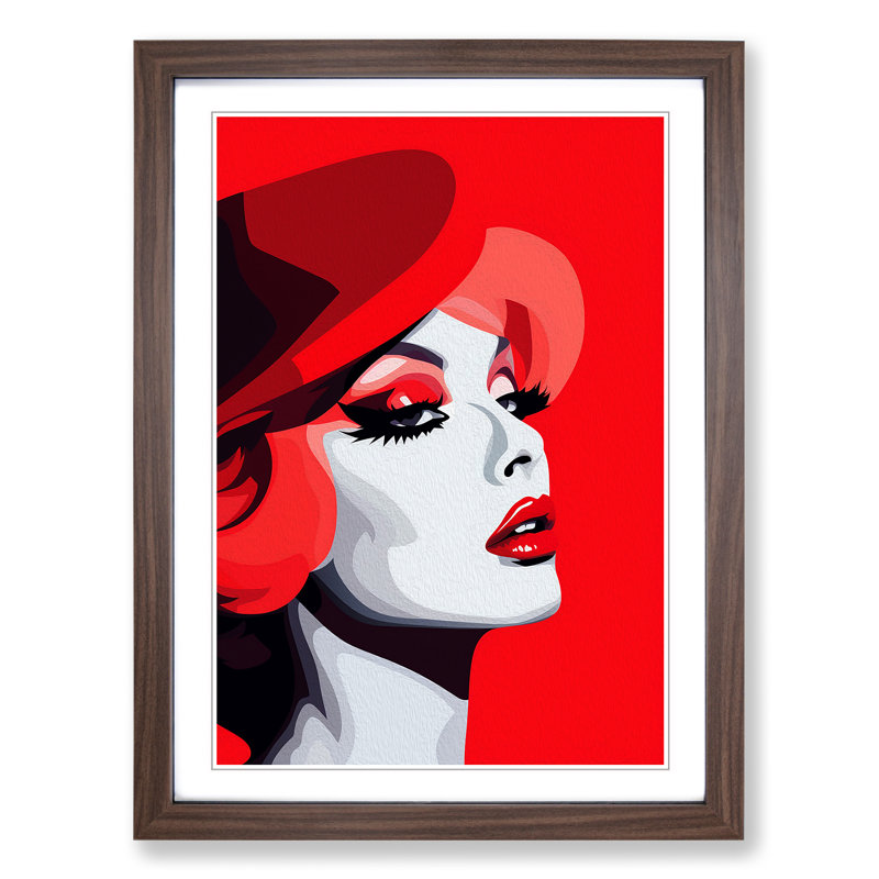 Drag Queen Minimalism No.2 1 Piece Single Picture Frame Wall Art, 64cm H x 46cm W, Walnut Framed