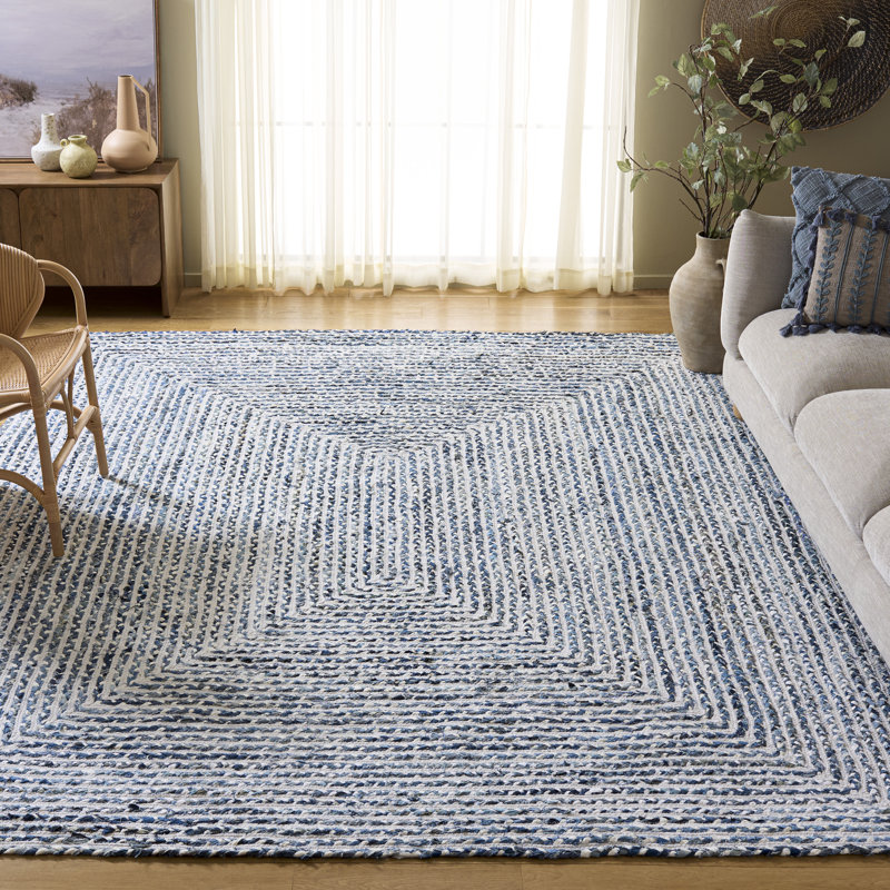 Tapis en coton tressé à la main, Rond 8 pi