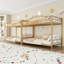 Lit superposé simple au-dessus d'un lit simple en métal avec échelle et garde-corps, économiseur d'espace pour chambre d'enfant-1063999050