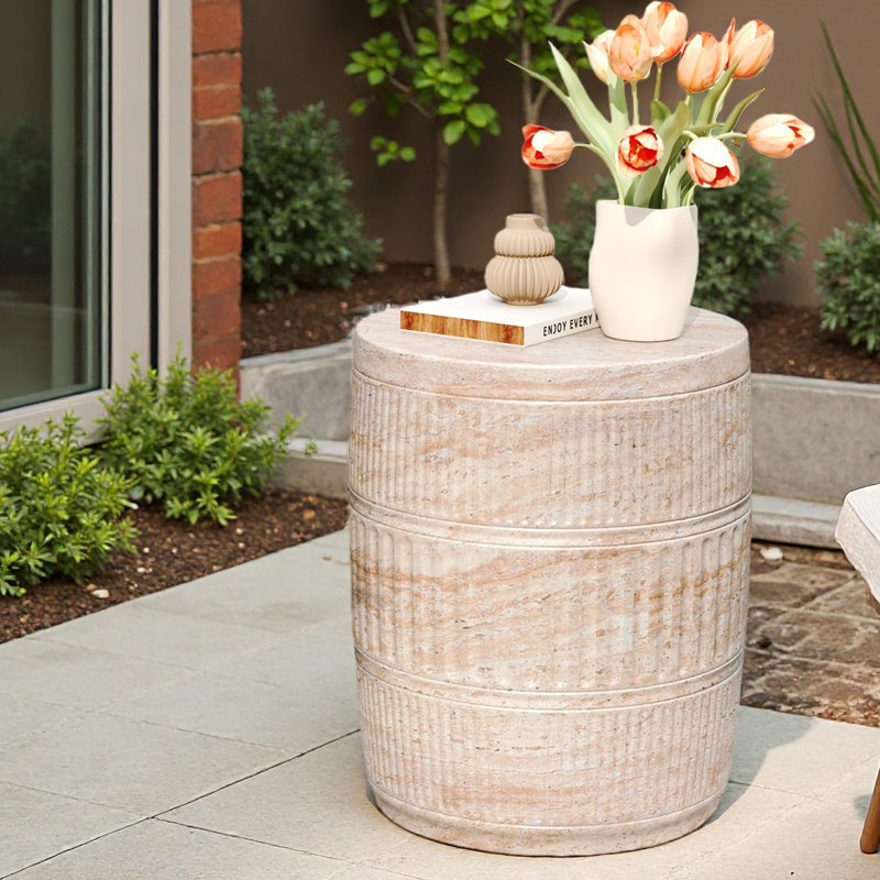 Outdoor/Indoor Lightweight Concrete Side Table