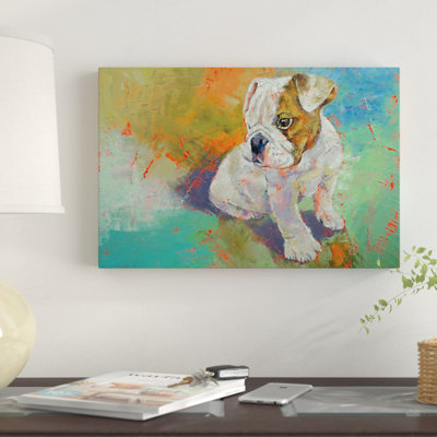 « bouledogue chiot », reproduction sur toile