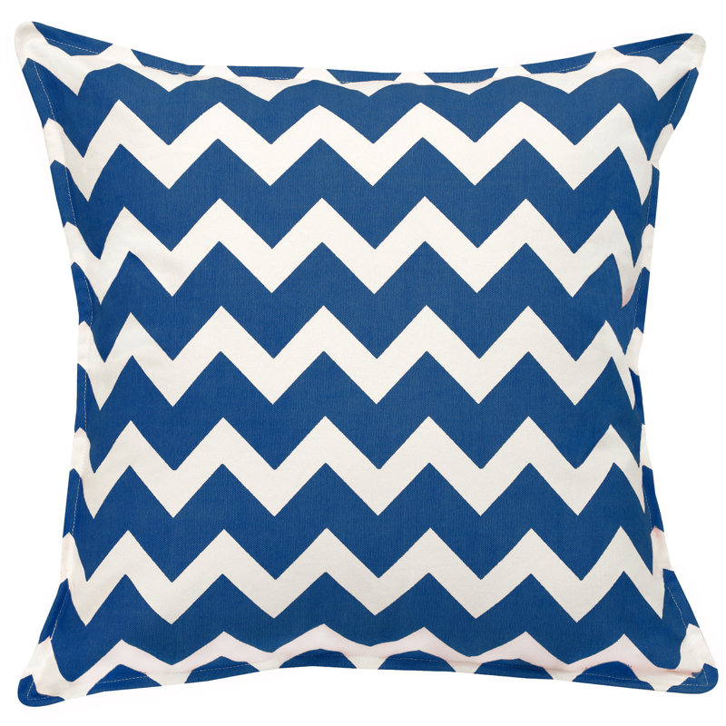  Coussin en coton à chevrons, Marin