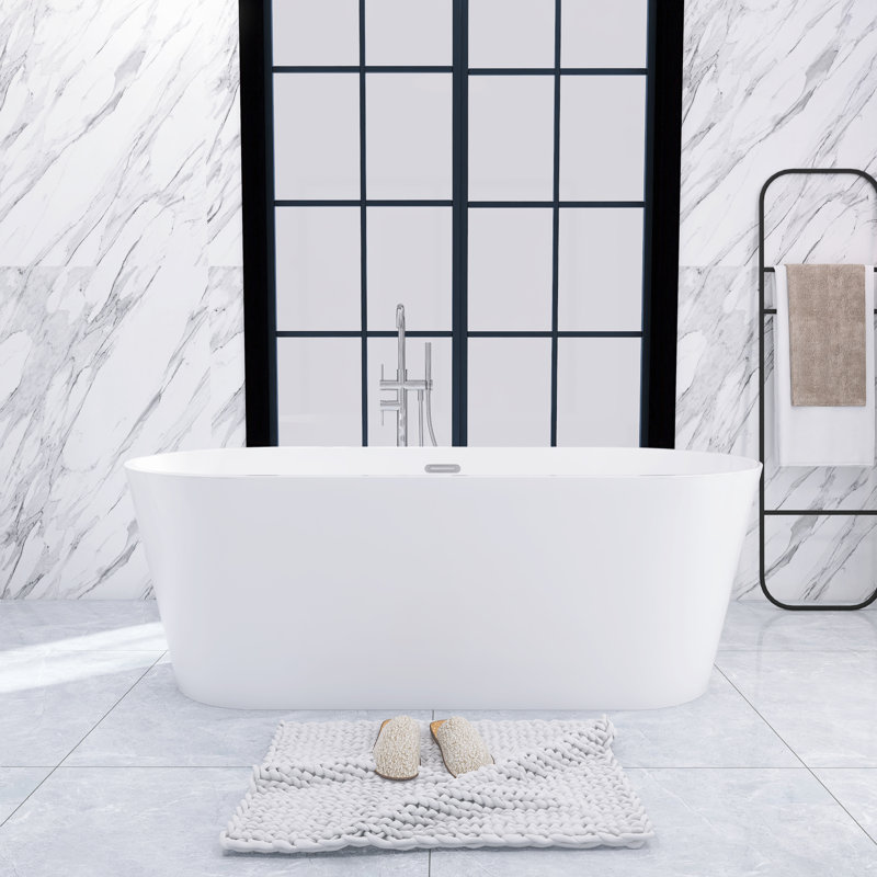 66.9'' x 29.5'' Freestanding Soaking Acrylic Bathtub