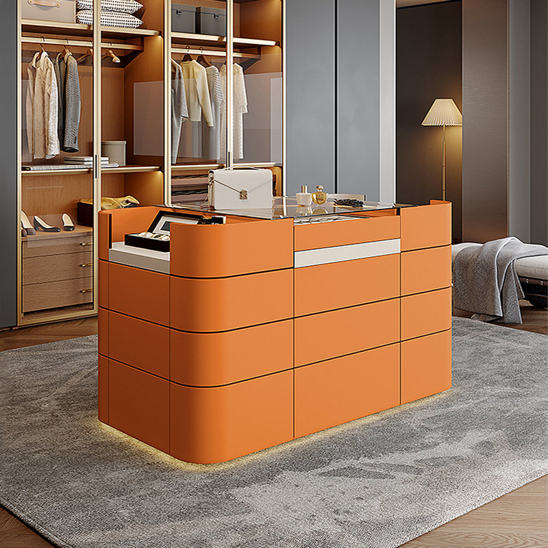 Light Luxury Jewelry Storage Display Cabinet, Orange