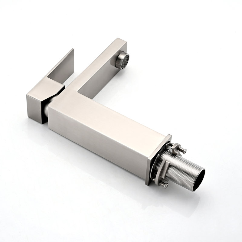 Single-Hole Single-handle Bathroom Faucet with Drain Assembly, Brushed Nickel