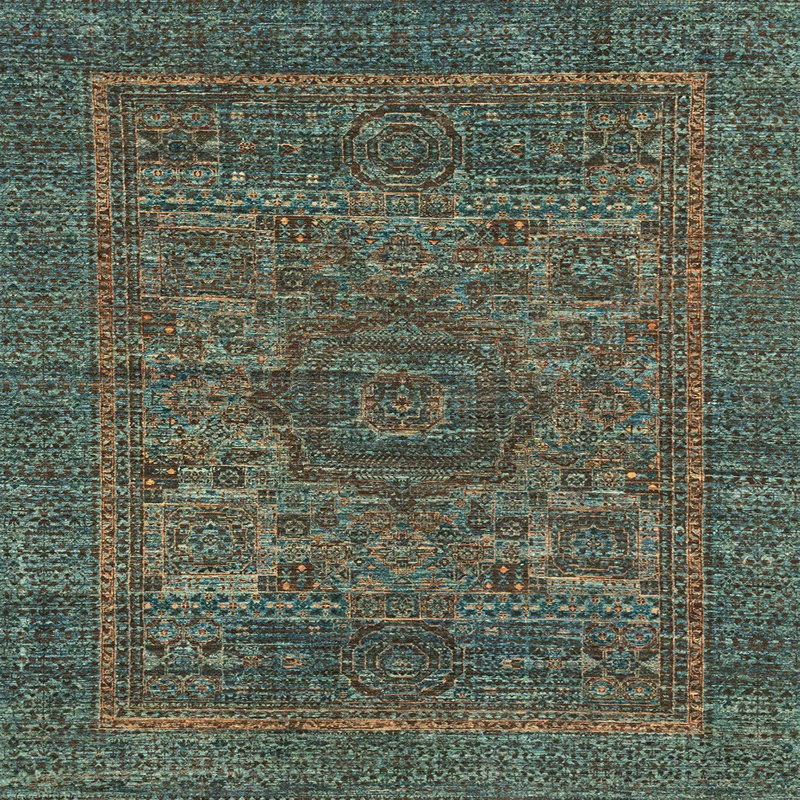 Abstract Indoor Rug, Square 5'