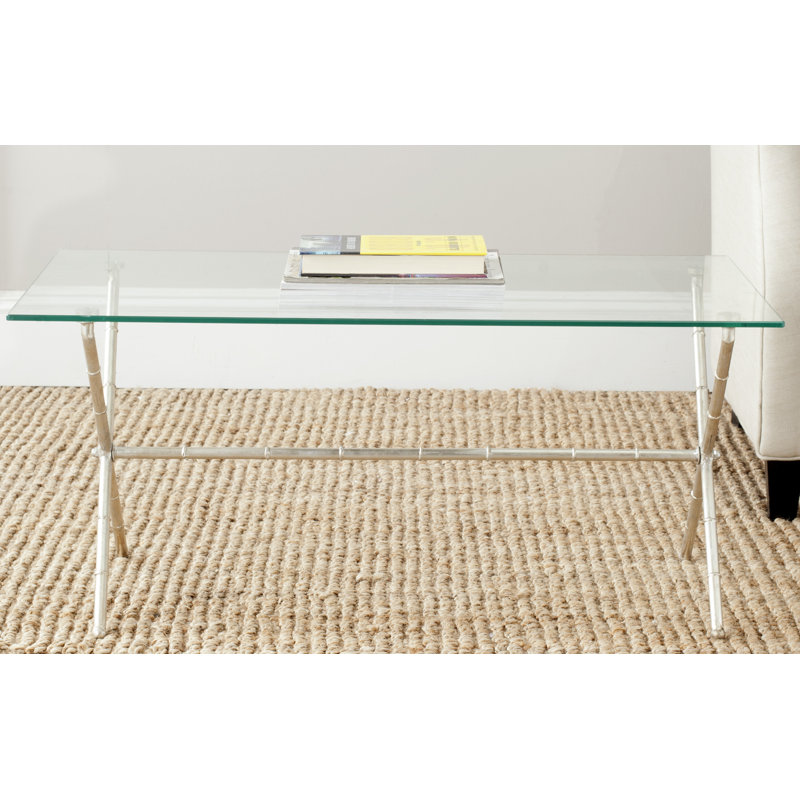 Table basse Oxendine, Argenté / Transparent