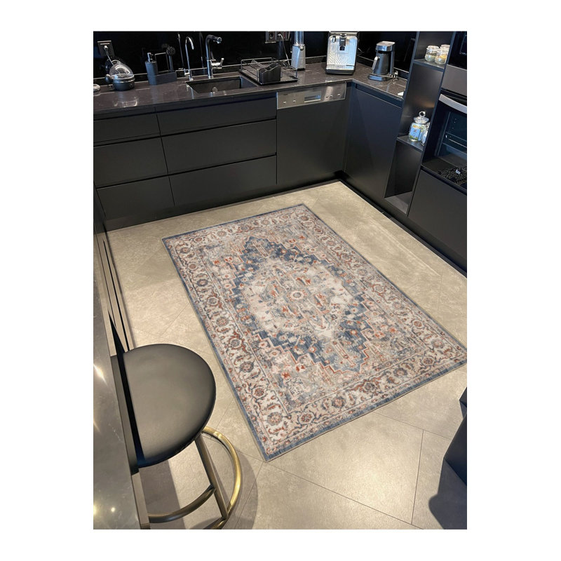 Tapis décoratif traditionnel lavable, Sous-tapis rectangulaire de 3 pi 3 po x 4 pi 11 po
