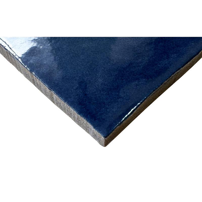 Zelij 4"x4" Ceramic Zellige Look Wall Tile, Blue