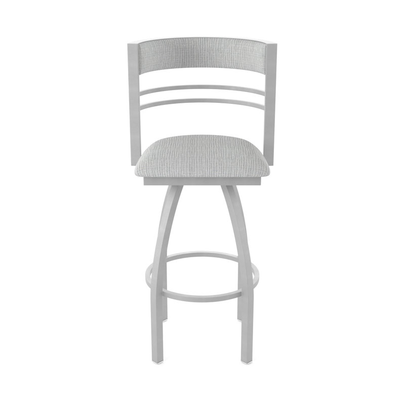 Hunter Swivel Stool, Tissu-graphique alpin, Nickel anodisé, Tabouret de bar (siège d'une hauteur de 36 po)