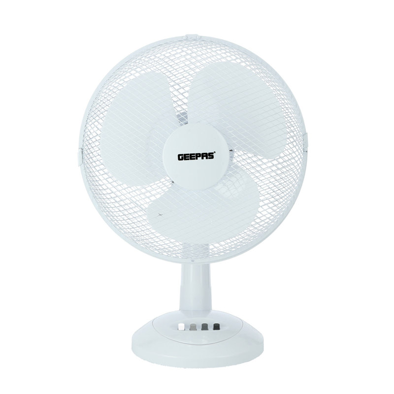 GEEPAS 12" Table Fan | Electric Portable Worktop Desk Fan with 3 Speeds 3 Blades, Adjustable Tilt Wide Angled Oscillation | Powerful Cooling Airflow for Home Office | 1 Year Warranty, 35W